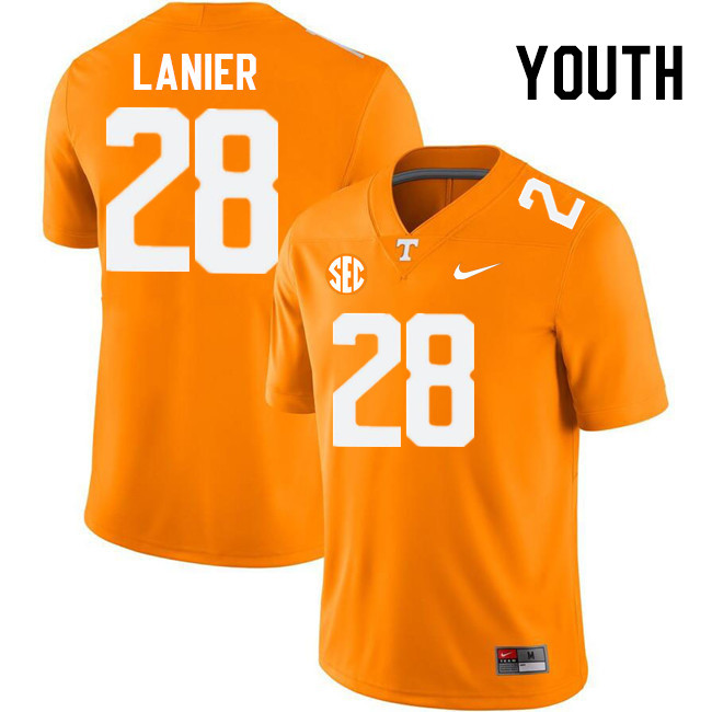 Youth #28 Nigel Lanier Tennessee Volunteers College Football Jerseys Stitched Sale-Orange